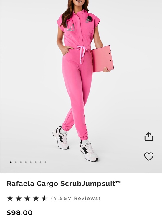 Bright Pink Scrub Jumpsuit XS